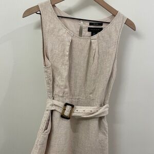 Tahari Linen Sleeveless Belted Dress w/ Pockets | Women’s Size 4